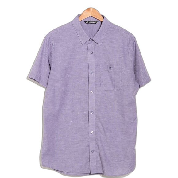 TravisMathew Studebaker Regular Fit Short Sleeve Shirt in Cadet Purple M NWOT - Picture 8 of 12